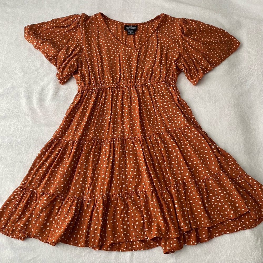 Angie Orange Polka Dot Dress
